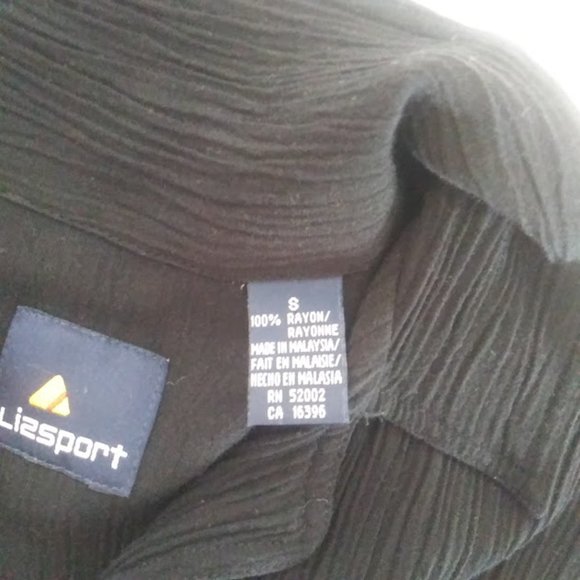 Liz Claiborne Lizsport women's size S black long sleeve blouse - Picture 13 of 13